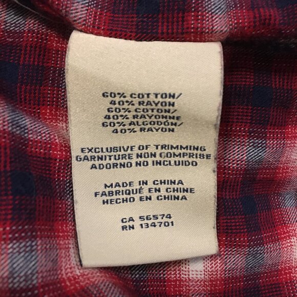 Boston Traders Long Cotton Plaid Button Down Shirt - Picture 9 of 16